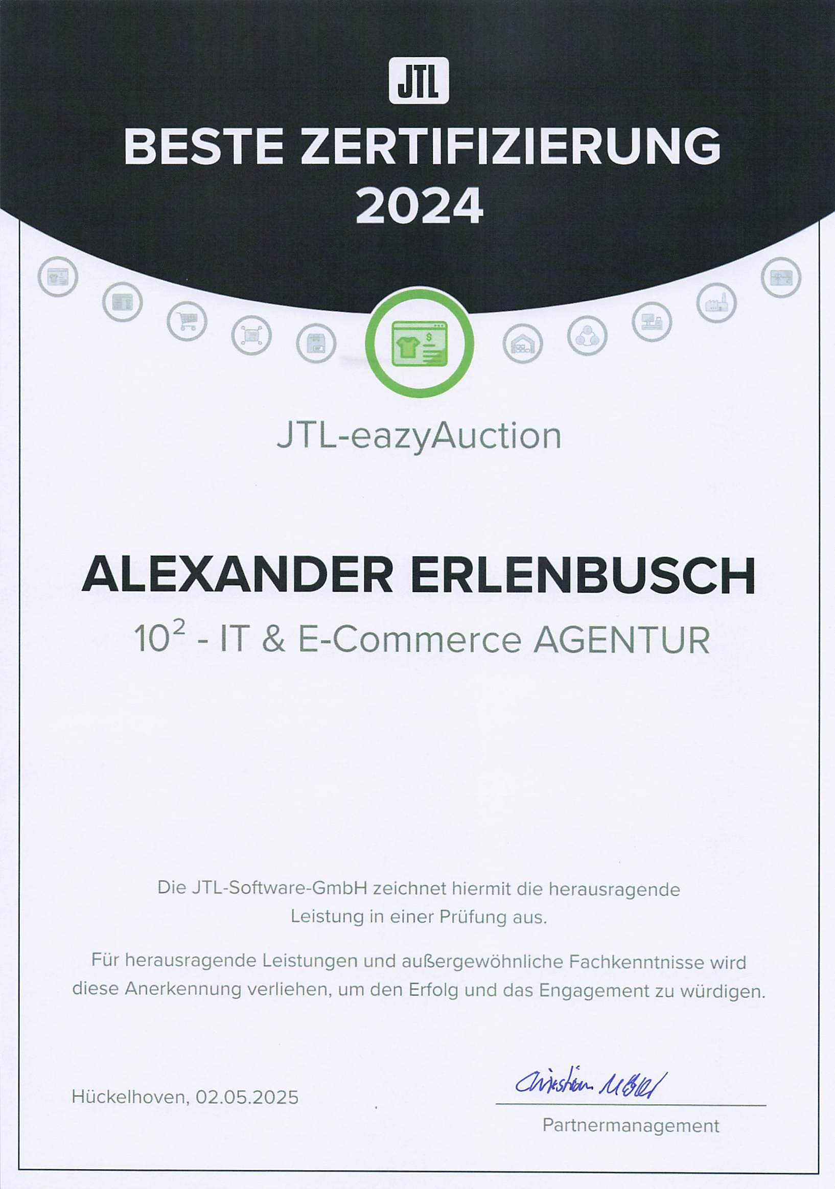 JTL-eazyAuction Zertifikat