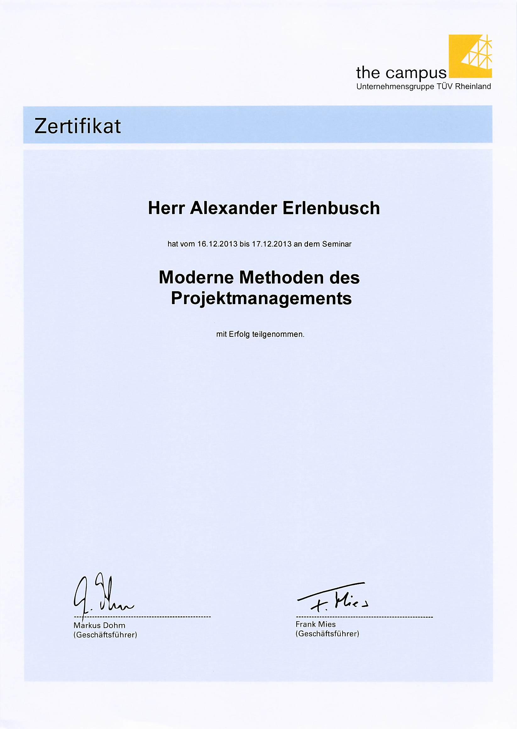 Moderne Methoden des Projektmanagements